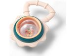 Sonaglio Per Bebè, Teether Con Palline, Fiore - Pastello