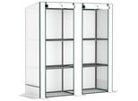 Serra Outsunny Con Tetto Pentagonale A Doppia Porta, Ripiani, Serra In Film D'acciaio Resistente All'inverno, Serra Per Balcone, Giardino, Casa Del Pomodoro 144 X 48 X 152