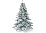 Albero Di Natale Artificiale Da 180 Cm Con Fiocchi Di Neve Punte In Pvc Per Albero Di Natale Verde + Bianco