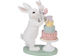 Clayre & Eef Figura Decorativa Coniglio 21X10X27 Cm Plastica Bianca