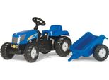 Rolly Toys New Holland Trattore A Pedali Con Rimorchio, Da 2,5 Anni, Attacco Posteriore