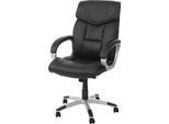 Sedia Da Ufficio HWC-A71, Sedia Girevole Executive, Similpelle ~ Nero