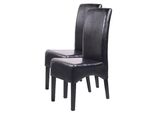 Set Di 2 Sedie Per Sala Da Pranzo Sedia Da Cucina Sedia Latina, Pelle ~ Nero, Gambe Scure