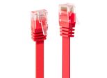 Lindy 47511 Cavo Patch A Nastro Piatto Cat6, Rosso, 1,00M Senza Schermatura
