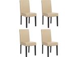 Set Di 4 Sedie Per Sala Da Pranzo Sedia Da Cucina Littau Certificata Mvg ~ Pelle Finta, Gambe Crema Scuro