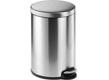Durable Cestino Cilindrico Con Pedale In Acciaio Inossidabile 20L , Argento, 340223