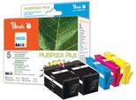 Peach PI300-575 - Inchiostro A Base Di Pigmento - Nero - Ciano - Magenta - Giallo - Multi Pack - Hp Officejet 6500/7000 - 5 Pezzo(I) - Stampa Inkjet