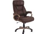 Sedia Da Ufficio Dallas, Sedia Girevole Da Scrivania, Sedia Executive, Certificata Fsc® ~ Look Scamosciato Taupe-Marrone