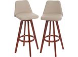 Set Di 2 Sgabelli Da Bar HWC-C43, Sgabello Da Banco, Girevole In Similpelle Certificato Mvg ~ Crema