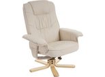 Poltrona Reclinabile Poltrona Tv Poltrona Senza Sgabello M56 Ecopelle Certificata Fsc® ~ Crema