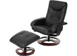 Poltrona Relax HWC-C46, Poltrona Tv Poltrona Con Sgabello, Pelle Finta ~ Nero