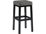 Sgabello Clp Taylor Altezza 78 Cm Con Rivestimento In Tessuto E Struttura In Metallo Nero, Grigio