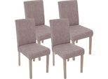 Set Di 4 Sedie Da Sala Da Pranzo Littau, Sedia Da Cucina ~ Tessile, Grigio, Struttura Gambe - Rovere