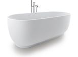 Baignoire En Pose Libre Duravit Luv, RevêTement Acrylique Sans Soudure, 2 Pentes De Dos, Avec Garniture D'éCoulement, 1800X850Mm, Blanc Mat, 700434000000000, 700434000000000