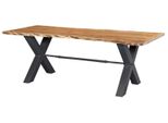 MASSIVMOEBEL24 | Tavolo Da Pranzo In Legno Di Acacia 180X100X76 Acacia Naturale Laccato Iron Label #125