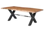 MASSIVMOEBEL24 | Tavolo Da Pranzo In Legno Di Acacia 200X110X76 Acacia Naturale Laccato Iron Label #186