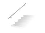Corrimano Relaxdays, Acciaio Inox 201, Opaco, Ringhiera Per Scale Rotonde, Per Interni Ed Esterni, 150 Cm, Ø 38 Mm, Con Staffa, Argento