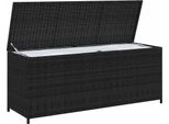 Cuscino Da Giardino Nero 150X50X60 Cm In Poly Rattan