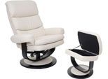 Poltrona Relax HWC-C16, Poltrona Tv Poltrona Tv Sgabello Con Vano Portaoggetti, Certificato Mvg ~ Pelle Artificiale Crema
