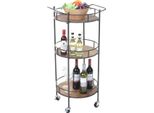 Carrello Portavivande HWC-A43, Carrello Bar, Carrello Da Tè, Legno Massiccio Di Abete Vintage 100X50X43Cm