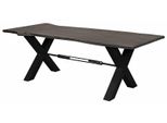 MASSIVMOEBEL24 | Tavolo Da Pranzo In Legno Di Acacia 200X100X76 Grigio Scuro Laccato Iron Label #116