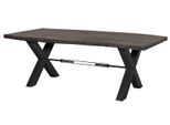 MASSIVMOEBEL24 | Tavolo Da Pranzo In Legno Di Acacia 240X110X76 Grigio Scuro Laccato Iron Label #178
