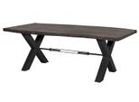 MASSIVMOEBEL24 | Tavolo Da Pranzo In Legno Di Acacia 220X110X76 Grigio Scuro Laccato Iron Label #177