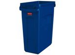 Cestino Rubbermaid Slim Jim Con Canali Di Ventilazione, Blu