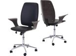 Sedia Da Ufficio HWC-C54, Sedia Girevole Direzionale, Similpelle Bentwood ~ Grigio, Rivestimento Nero