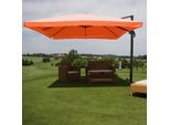 Ombrello Semaforo Gastronomico HWC-A96, Ombrellone, 3X4M (Ø5M) Poliestere/Alluminio 26Kg ~ Falda, Terracotta Senza Supporto