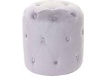 Sgabello HWC-D22, Sgabello Pouf, 42X39Cm Mvg ~ Velluto Grigio Chiaro