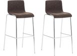 Set Di 2 Sgabelli Da Bar Hoover In Tessuto Con Struttura A 4 Gambe Cromata