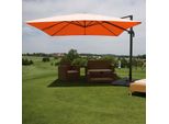 Ombrellone Semaforo Gastronomico HWC-A96, Ombrellone, 3X4M (Ø5M) Poliestere/Alluminio 26Kg ~ Terracotta Con Supporto
