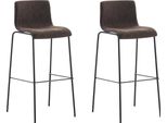 Set Di 2 Sgabelli Da Bar Hoover In Tessuto Con Telaio A 4 Gambe Nero