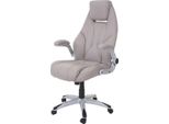 Sedia Da Ufficio HWC-A65, Sedia Da Scrivania Executive Girevole, Similpelle Certificata Fsc® ~ Grigio Tortora