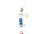 Cestino Doccia Bremermann 70 Cm, Mensola Doccia, Mensola Bagno Da Appendere, 2 Cestini In Bianco