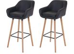 Set Di 2 Sgabelli Da Bar Malmö T381, Sgabello Da Bar ~ Finta Pelle, Nero