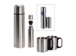 Caraffa Thermos In Acciaio Inox Da 1 Litro Con 2 Tazze