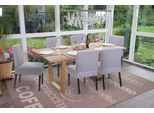 Set Di 6 Sedie Da Pranzo HWC-F61, Sedia Lounge, Tessuto/Tessuto ~ Grigio