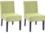 Set Di 2 Sedie Da Pranzo HWC-F61, Sedia Lounge, Tessuto/Tessuto ~ Verde