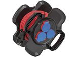 Brennenstuhl X-Gum Avvolgicavo In Gomma IP44 10M H07RN-F 3G1.5 - Avvolgitore Di Prolunga - Connessioni Di Uscita: 3 - 10 M Di Cavo - Nero