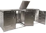 Coperchio Per Bidone Dei Rifiuti A 4 Scomparti HWC-E83, Coperchio Per Bidone Dei Rifiuti, Espandibile 117X263X80Cm ~ Acciaio Inox 99Kg