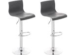 Clp Set Di 2 Sgabelli Da Bar Hover In Plastica Regolabili In Altezza E Girevoli, Grigio