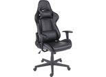 Sedia Da Ufficio HWC-F84, Sedia Da Scrivania Sedia Da Gioco Sedia Girevole Executive, Finta Pelle ~ Nero