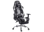 Clp Racing Gaming Office Chair Limit V2 In Ecopelle, Regolabile In Altezza E Girevole, Nero/Bianco Con Poggiapiedi