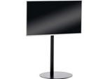 Clp Porta Tv Porta Tv In Acciaio Inox O Metallo, Supporto Tv Universale Con Telaio Regolabile, Rotondo Nero Opaco