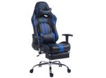 Clp Racing Gaming Sedia Da Ufficio Limit V2 In Ecopelle, Regolabile In Altezza E Girevole, Nero/Blu Con Poggiapiedi