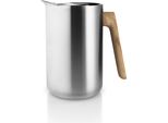 Eva Solo Isolierkanne Nordic Kitchen Edelstahl, Thermo-Kanne, Teekanne, Kaffekanne, Edelstahl/ Kunststoff/ Eichenholz, Silber, 1 L, 502757