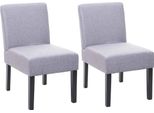 Set Di 2 Sedie Da Pranzo HWC-F61, Sedia Lounge, Tessuto/Tessuto ~ Grigio
