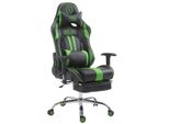 Clp Racing Gaming Sedia Da Ufficio Limit V2 In Ecopelle, Regolabile In Altezza E Girevole, Nero/Verde Con Poggiapiedi